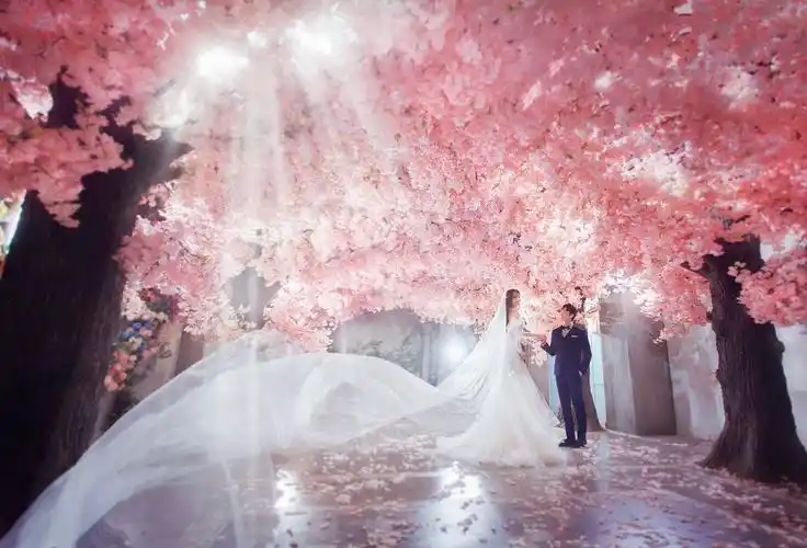 吾爱视觉摄影的婚纱摄影作品《白纱室内实景》