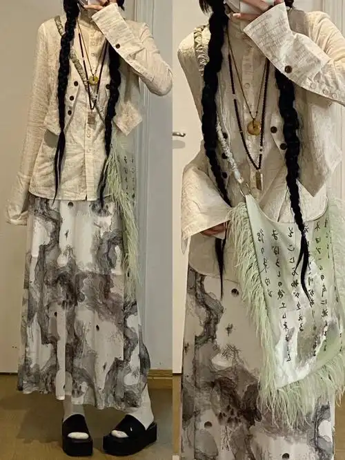 ootd江南烟雨朦如纱棉麻新中式