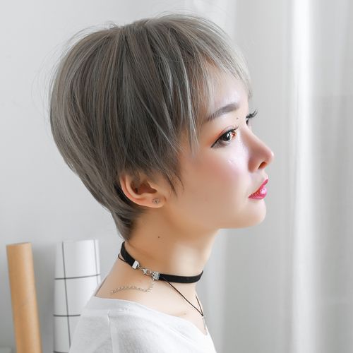 假发 女 短发超a直发自然波波头中性帅气韩国圆脸卷发漫画假发套