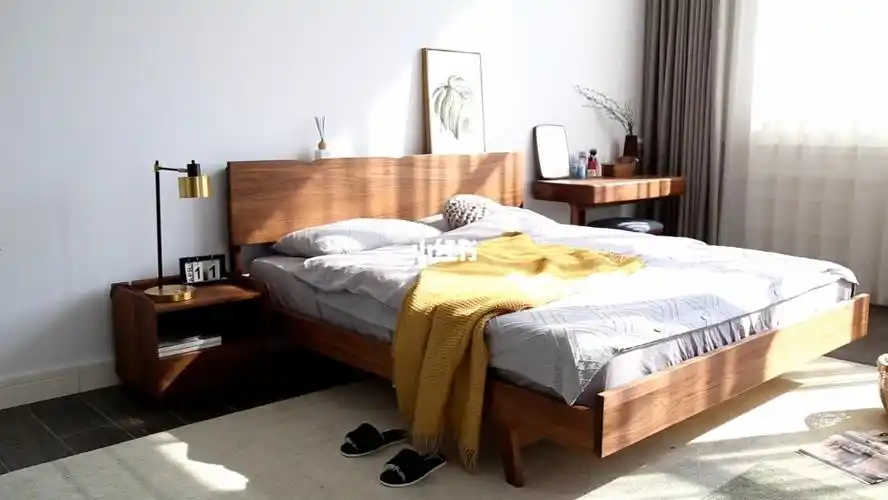 木栖黑胡桃木实木床