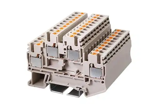町洋dpp2.5(直插式)双层双通接线端子直通式弹簧导轨端子连接器