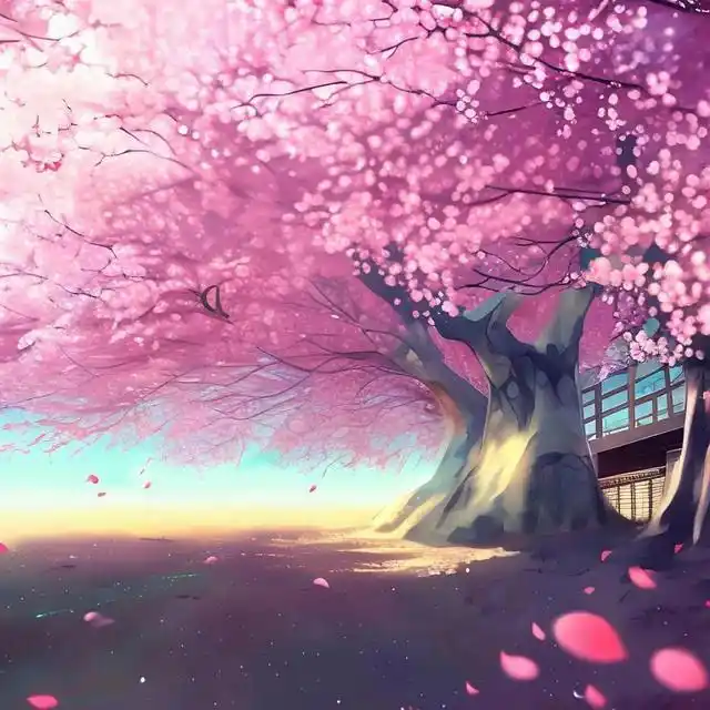 手绘漫画背景「桃花源」每一张都可以作为背景图