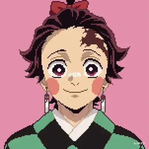可爱到能一口把炭次郎吃掉像素画头像