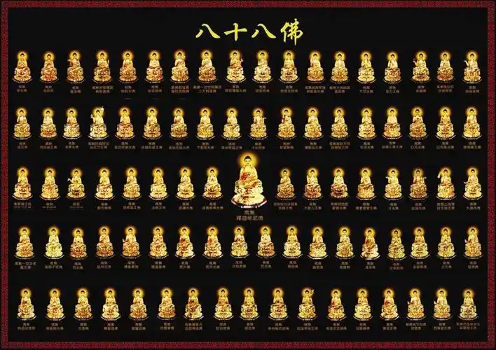 法国dmc纯棉绣线十字绣客厅大幅佛教八十八全佛十字绣套件