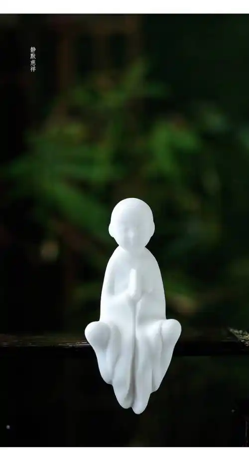 盆景摆件人物小和尚陶瓷人物禅意摆件佛系无相盆景小摆件鱼缸造景迷你