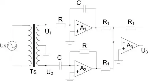 90度相位标准电路及获得90度相位标准的方法