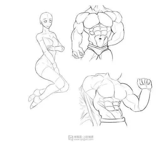 作业:如何学画手绘动漫人物之男性肌肉画法与训练技巧 - rh―18―099