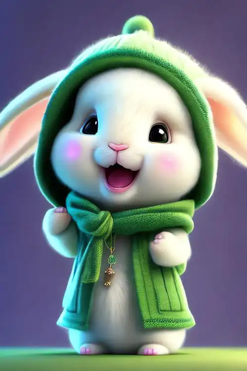 超甜可爱萌兔手机壁纸