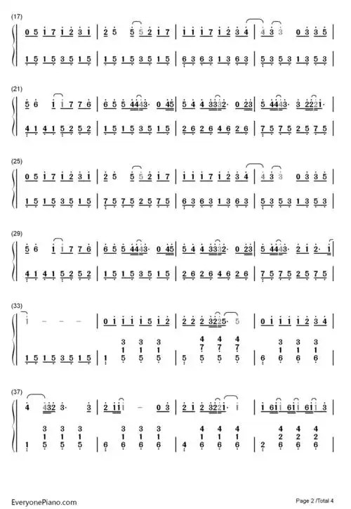 枫-周杰伦双手简谱预览2