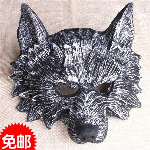 万圣节动物派对表演面具酒吧恐怖面具男cos狼头舞台装饰蒙面歌王