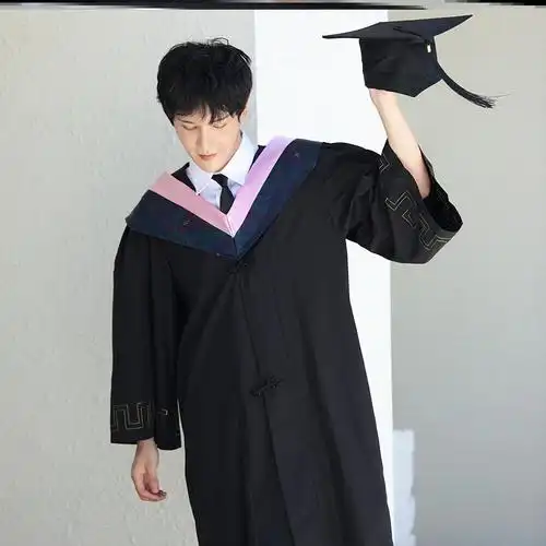 学士服本科硕士博士毕业照工学长袍连体学校摄影英式黑色设计管理文w
