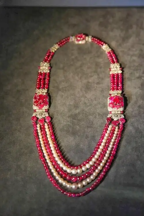 卡地亚红宝石珍珠项链