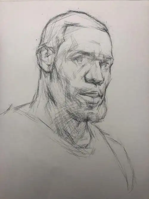 詹姆斯素描图片 詹姆斯头像手绘画法 步骤图片