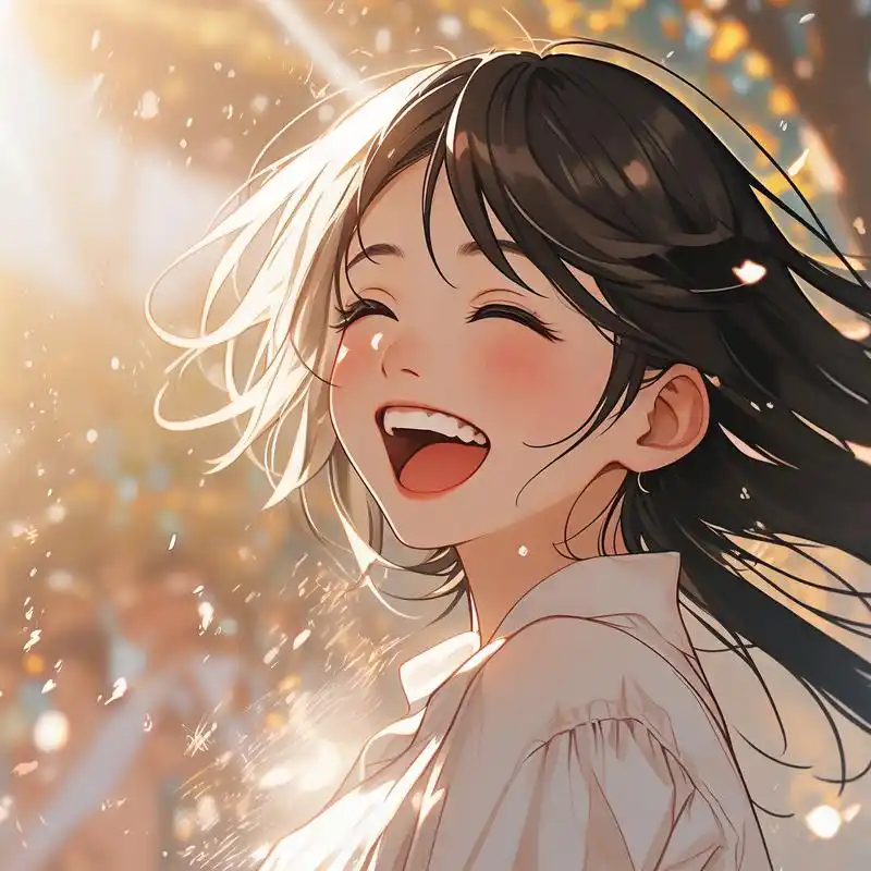 90阳光女生的治愈系头像98 阳光洒在她的脸上,映出那最纯真的笑容