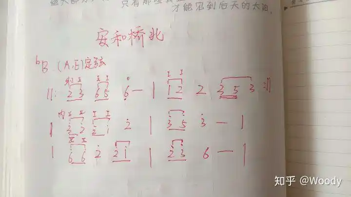 跪求宋冬野安河桥间奏那段马头琴的旋律简谱