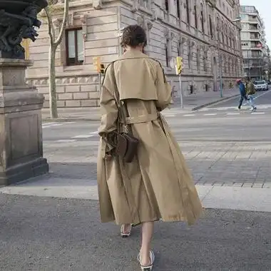 2021秋冬新款韩版风衣女中长款宽松英伦风气质流行小个子大衣外套