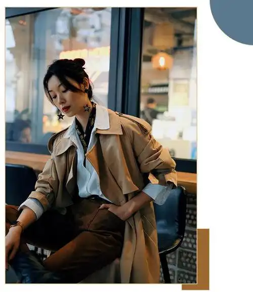 明星穿巴宝莉风衣街拍