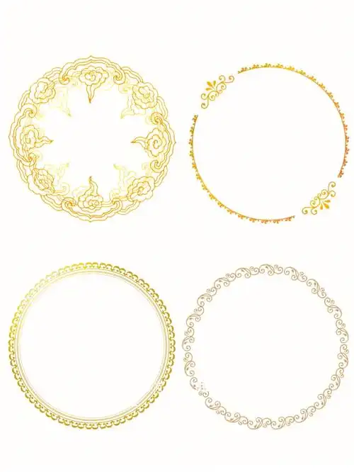 欧式金色花纹图案装饰图案免抠素材
