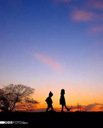 日本爸爸在天地间拍摄的姐弟小小背影,是世界上最美丽的风景