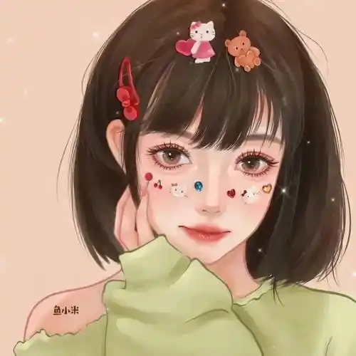 甜酷系手绘女生头像_微信_壁纸_后腿