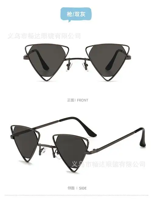 新款个性三角形框架眼镜成人街拍炫酷不规则墨镜805 跨境太阳镜