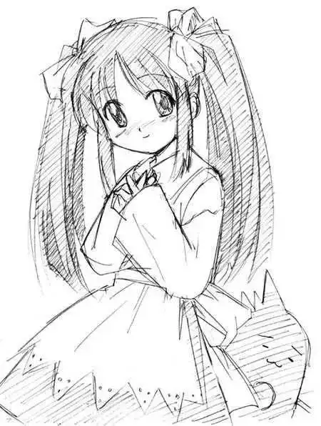 素描学习素描教程漫画素描二次元美少女