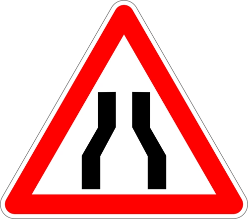 路两侧变窄交通标志迹象道路标志道路标志牌上写警告标志路牌交通