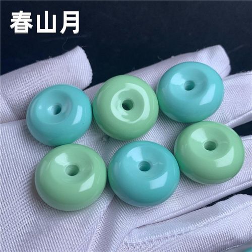 高瓷伴生菱镁矿蓝绿松石大平安羽毛扣弥勒佛配饰手串108佛直销