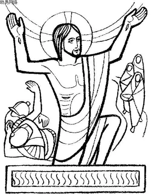 耶稣定十字架简笔画