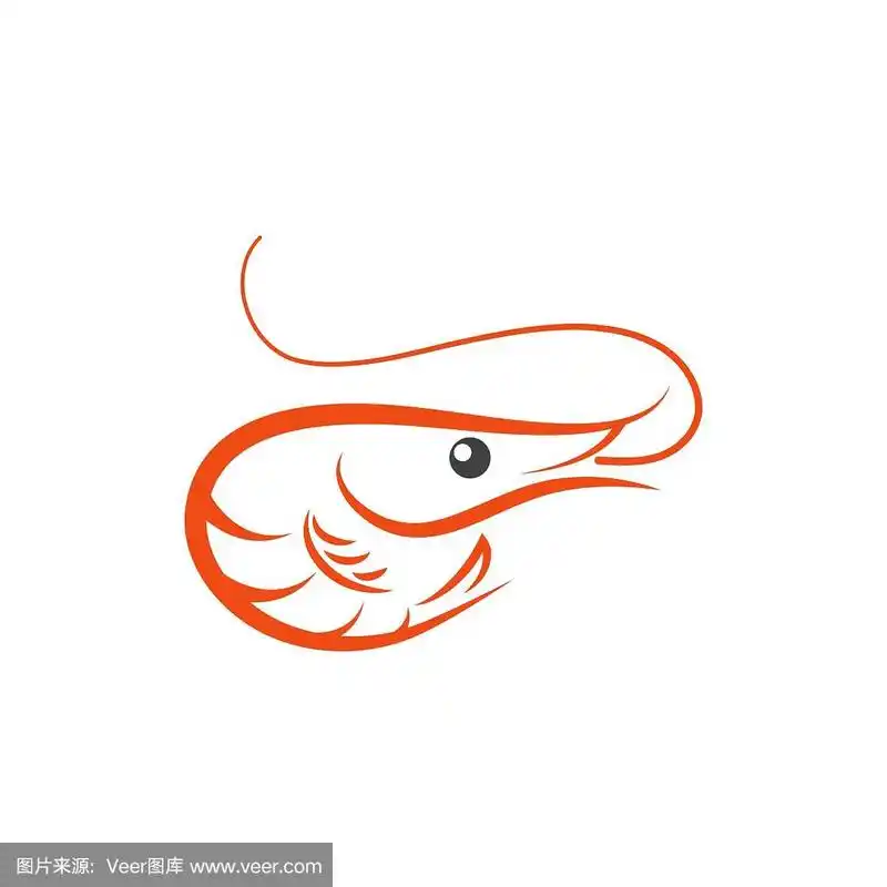 虾矢量图标插图