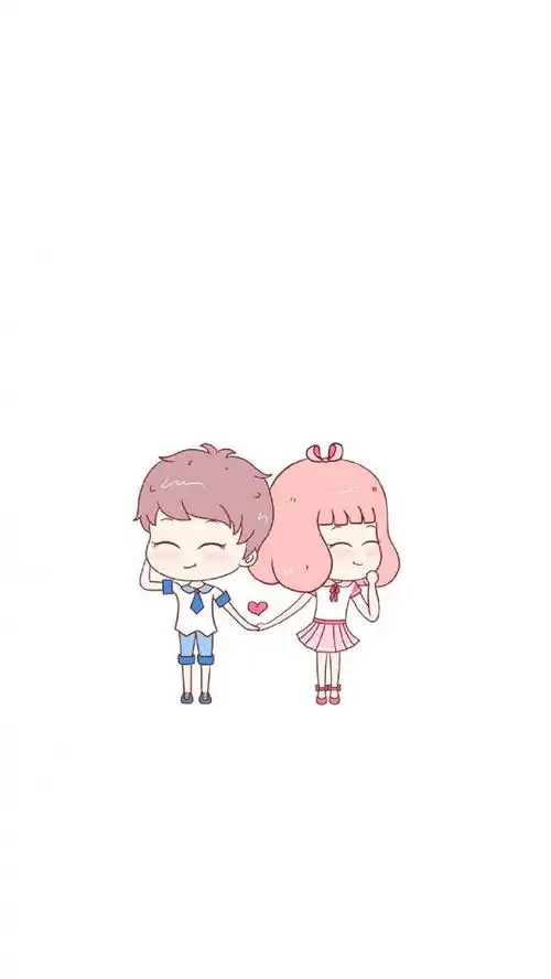 一组可爱的卡通情侣图片快乐和你是等量