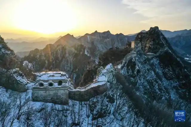 2月13日拍摄的箭扣长城(无人机全景照片).