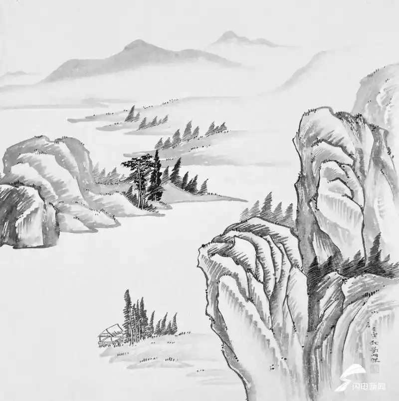 济南展出80幅刘明杰山水画 刘明杰:内心安静,干净 画才安静干净