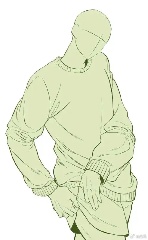 特别干净的单人线稿模板绘画素材  #最近画了什么##绘画素材##板绘