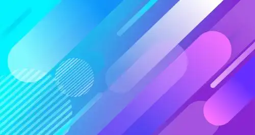 蓝色紫色渐变时尚潮流横版网页模板海报