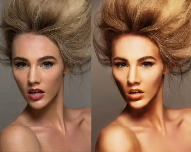 人脸人像精修古铜质感皮肤修图