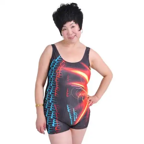 海波特妈妈泳衣中老年女保守连