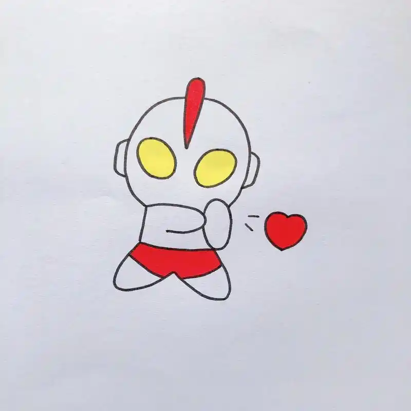 如果上课太累给你画一个奥特曼