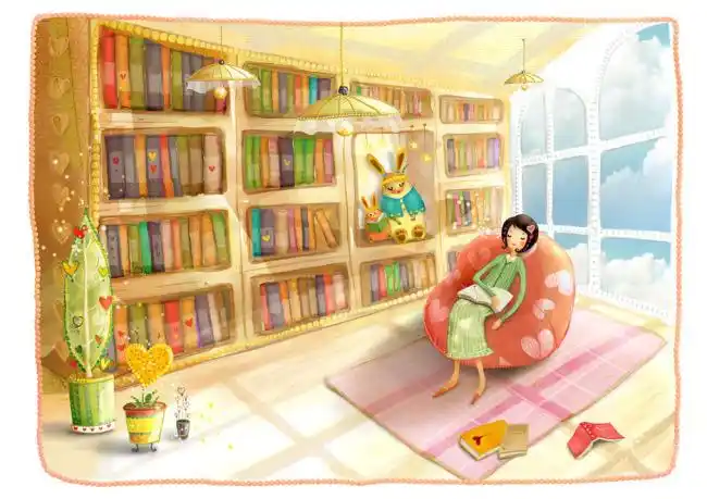免费下载 书房 里看书的女生