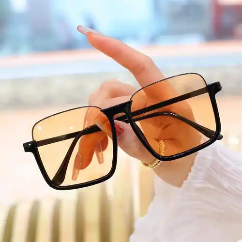 新款倒挂半框太阳镜网红显瘦金属大框眼镜街拍网红女士墨镜2088