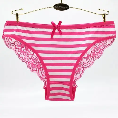 云梦妮时尚条纹全棉女士内裤 南美外贸女式三角裤批发速卖通货.
