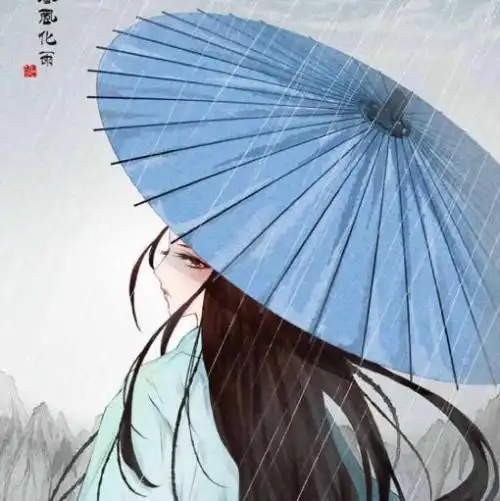 古风背影简笔画头像