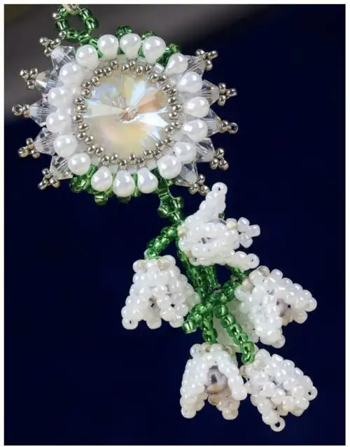 串珠教程唯美铃兰花