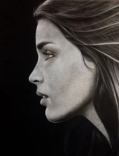 yvespedneault超写实风格黑白人物肖像画作品