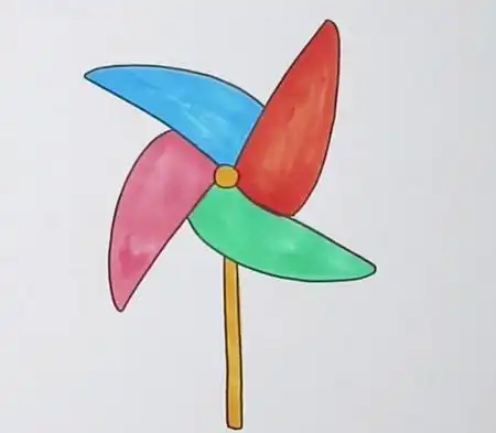 大风车怎么画简单又漂亮 中级简笔画教程-第1张