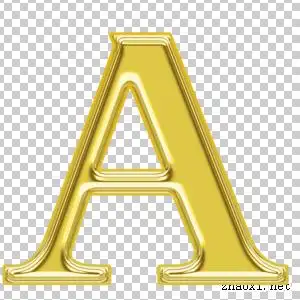 金色_金色金属质感字母a【高清艺术字体png素材】 - 朝夕网