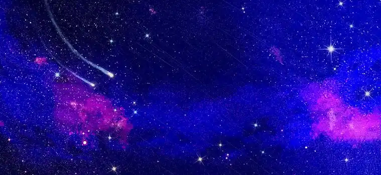 蓝色星空下的流星雨图片