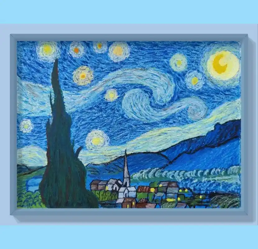 油画棒教程星空