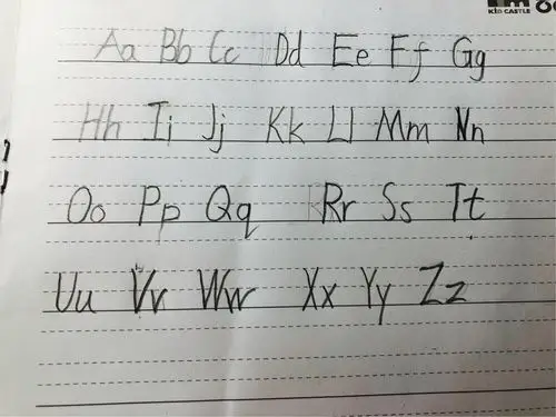 暑期英语作业:手写体26个字母 郭洋政 一年级上班 33号