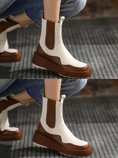 巨显脚小短靴正面看超显瘦喏